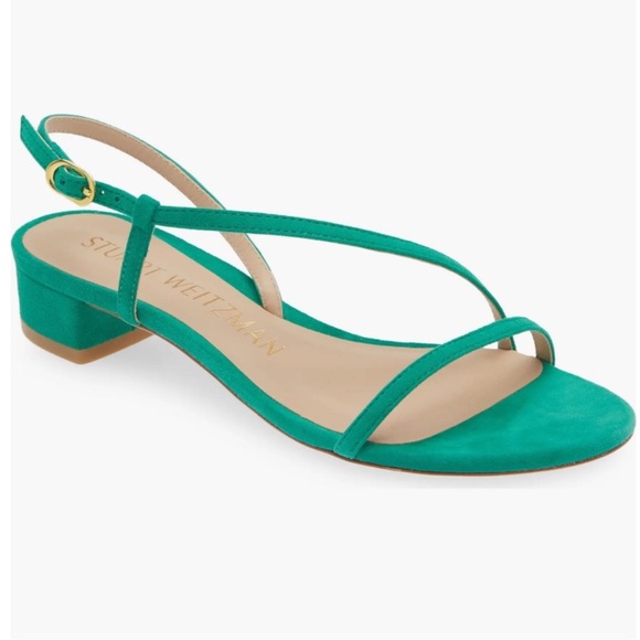 🌹STUART WEITZMAN🌹 Soiree 25 Strap Sandal In Green Size: 6.5 - Picture 1 of 11